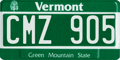VT license plate CMZ905