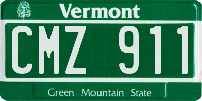 VT license plate CMZ911