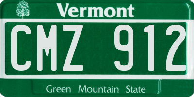VT license plate CMZ912