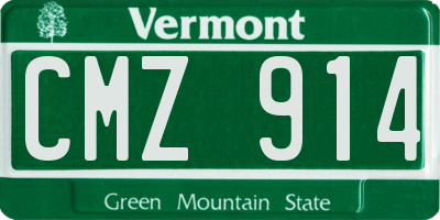 VT license plate CMZ914