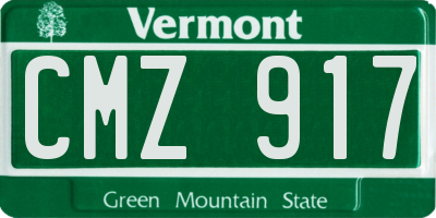VT license plate CMZ917