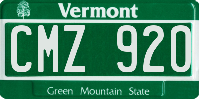 VT license plate CMZ920