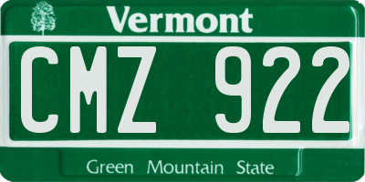 VT license plate CMZ922