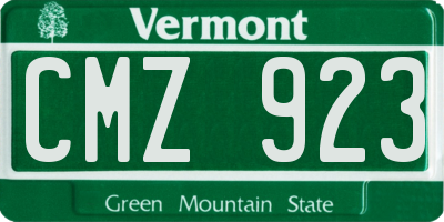 VT license plate CMZ923