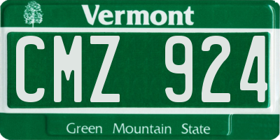 VT license plate CMZ924