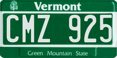 VT license plate CMZ925