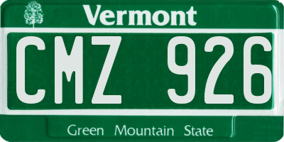 VT license plate CMZ926