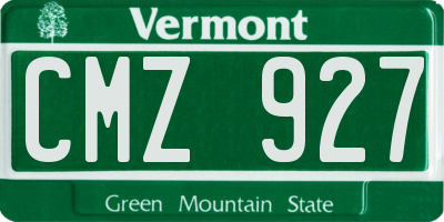 VT license plate CMZ927