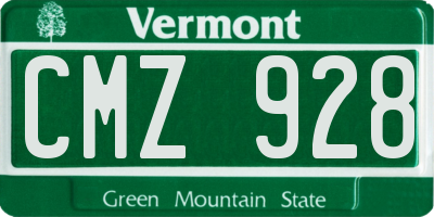 VT license plate CMZ928