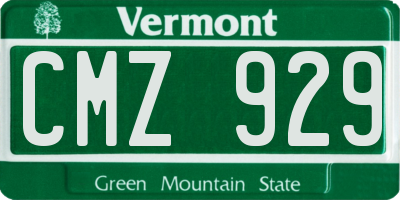 VT license plate CMZ929