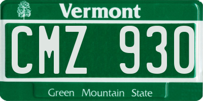VT license plate CMZ930