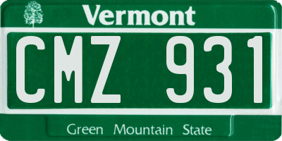 VT license plate CMZ931