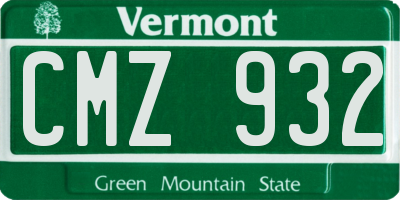 VT license plate CMZ932