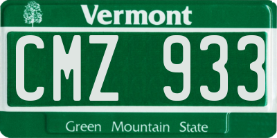 VT license plate CMZ933
