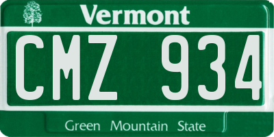 VT license plate CMZ934