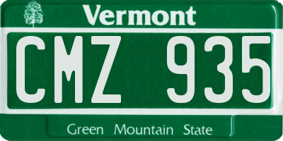 VT license plate CMZ935