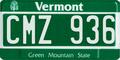 VT license plate CMZ936