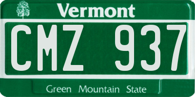 VT license plate CMZ937