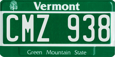 VT license plate CMZ938