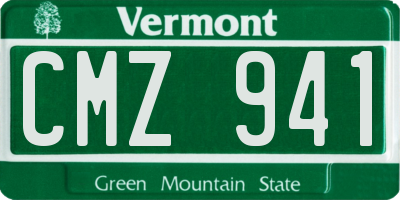 VT license plate CMZ941