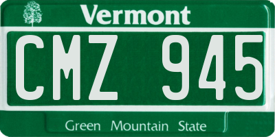 VT license plate CMZ945
