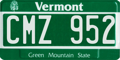 VT license plate CMZ952