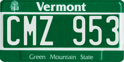 VT license plate CMZ953