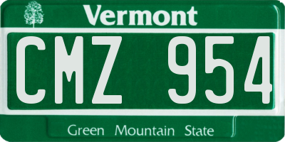 VT license plate CMZ954