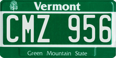 VT license plate CMZ956