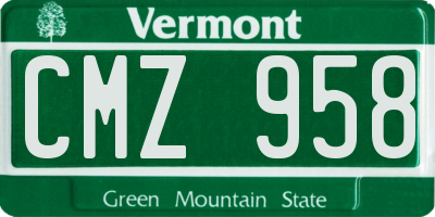 VT license plate CMZ958