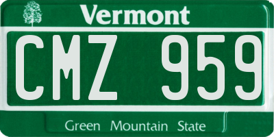 VT license plate CMZ959