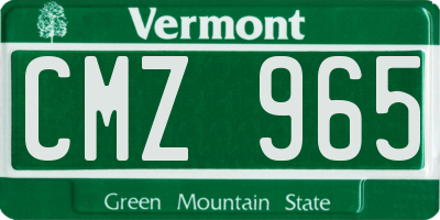 VT license plate CMZ965