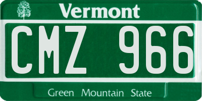 VT license plate CMZ966