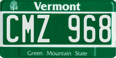 VT license plate CMZ968