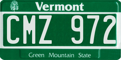 VT license plate CMZ972