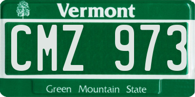 VT license plate CMZ973
