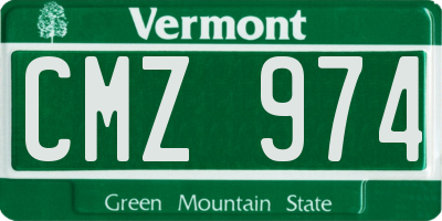 VT license plate CMZ974