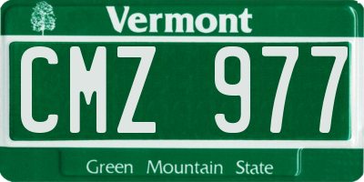 VT license plate CMZ977