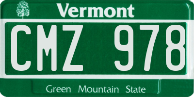 VT license plate CMZ978