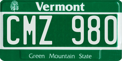 VT license plate CMZ980