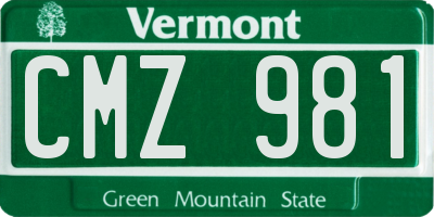 VT license plate CMZ981