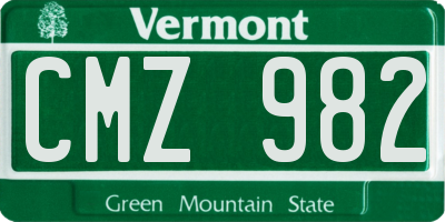 VT license plate CMZ982