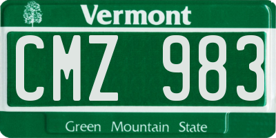 VT license plate CMZ983