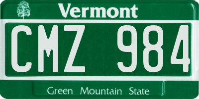 VT license plate CMZ984