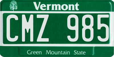 VT license plate CMZ985