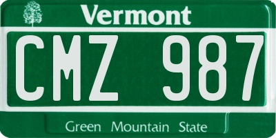 VT license plate CMZ987