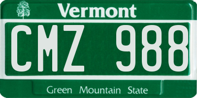 VT license plate CMZ988