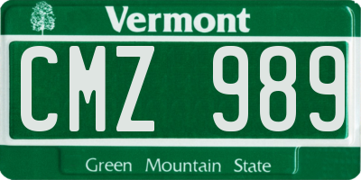 VT license plate CMZ989