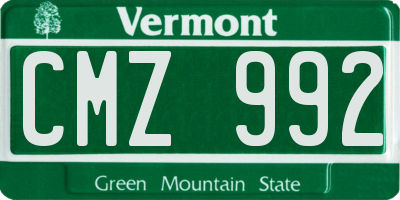 VT license plate CMZ992