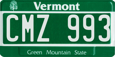 VT license plate CMZ993